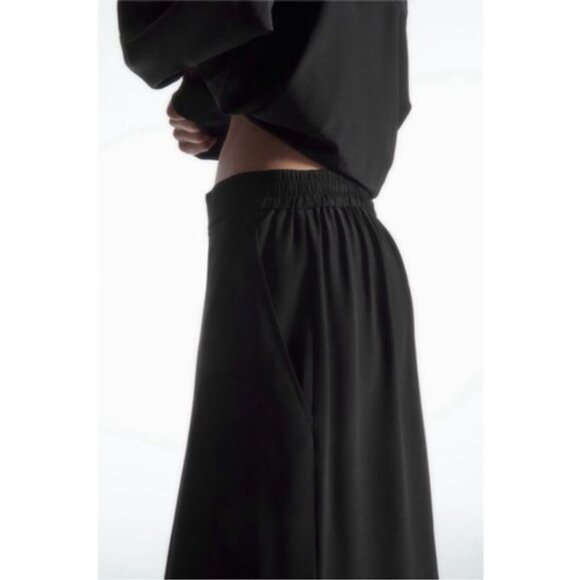 COS Black 100% Silk Wide Leg Trousers - Picture 8 of 10